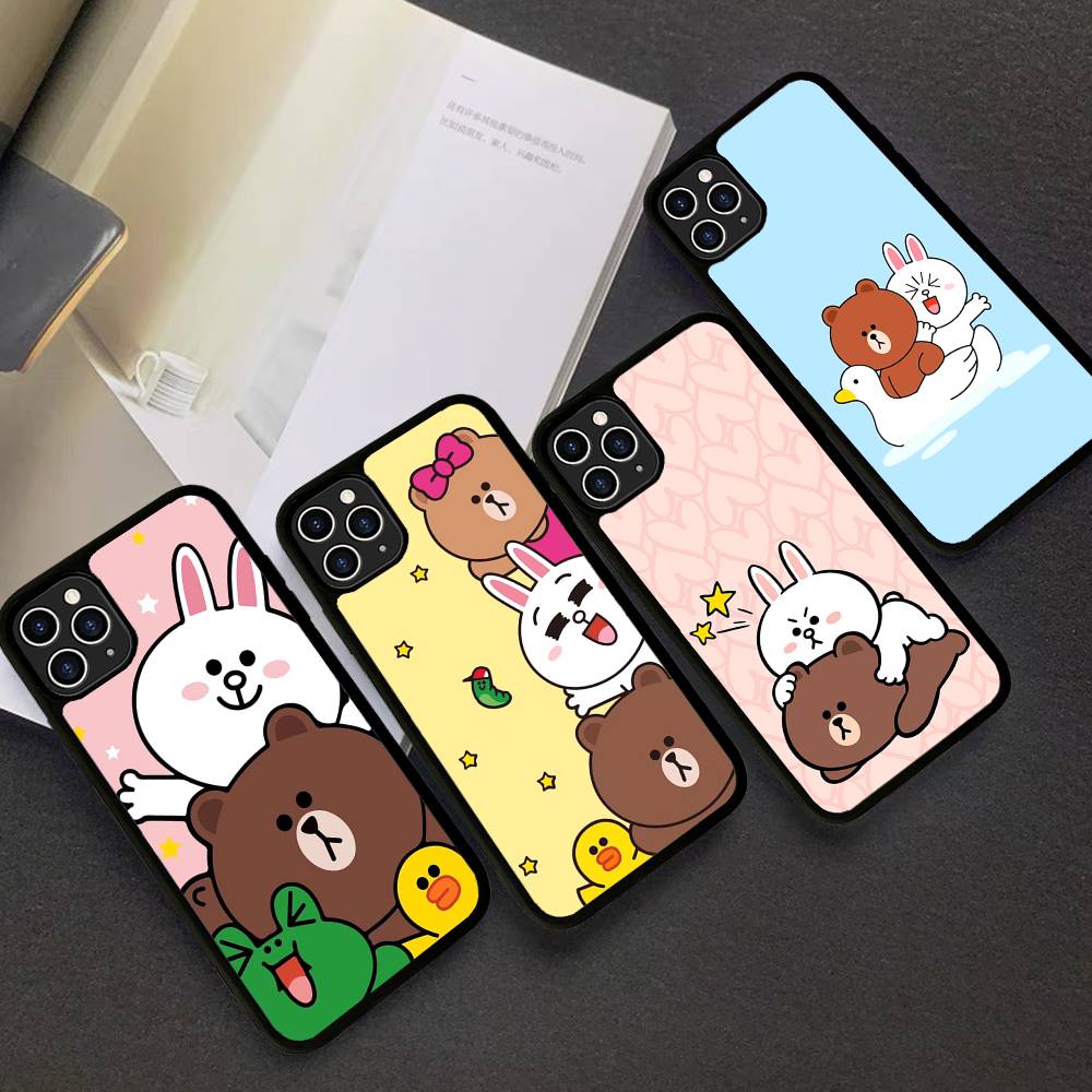 Cartoon Cute C-Cony B-Brown Phone Case For Iphone 11 12 13 14 15 Pro Max 17 16 Plus Hard PC+TPU Back Cover