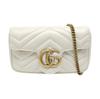 [Pre-Owned] GG Marmont Gold Logo Distressed Quilted Leather Mini Crossbody Bag - Very Good #120RHUI