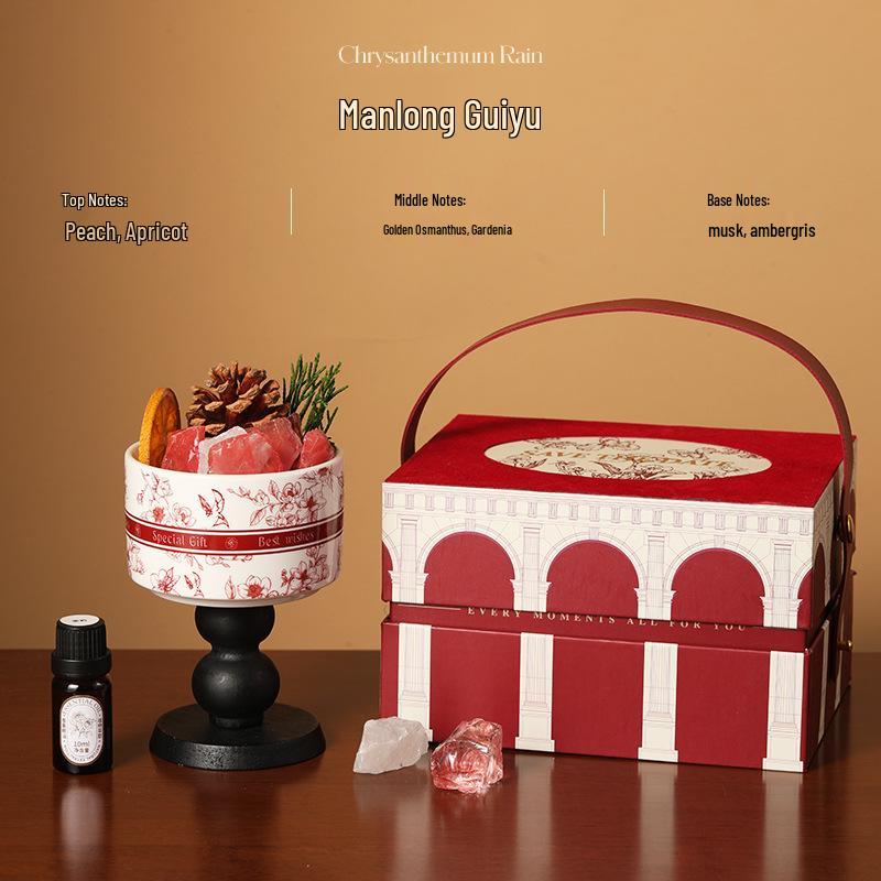 Flameless Aroma Crystal Ornament - High-End Wedding Gift Box with Essential Oil Fragrance for Bedroom Decoration