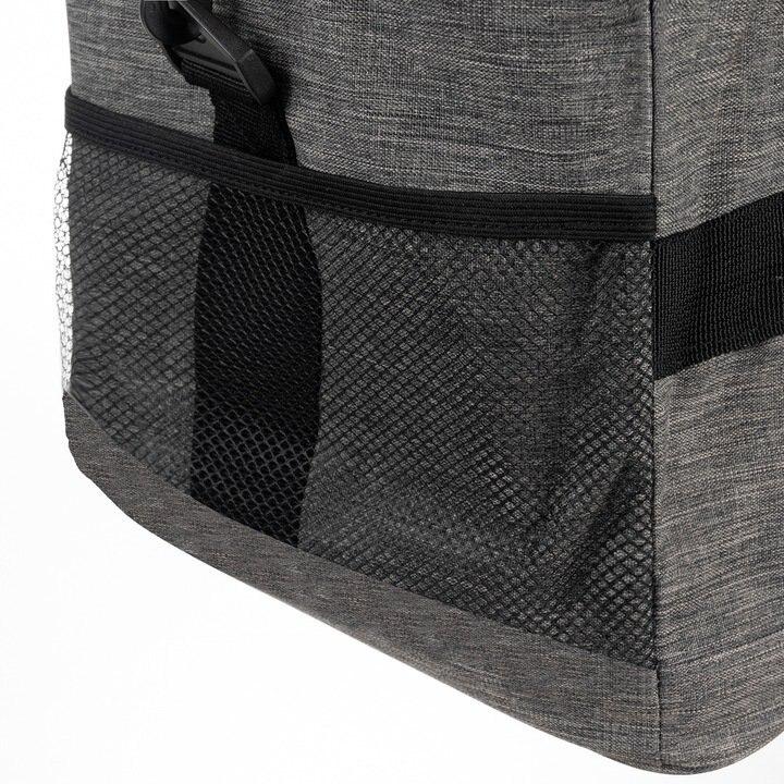 40L Picnic Cooler Bag with Zipper Closure, OXFORD Waterproof, EVA Foam Insulated, 2 Ice Packs, 47x28.5x30 Cm, Gray Black less