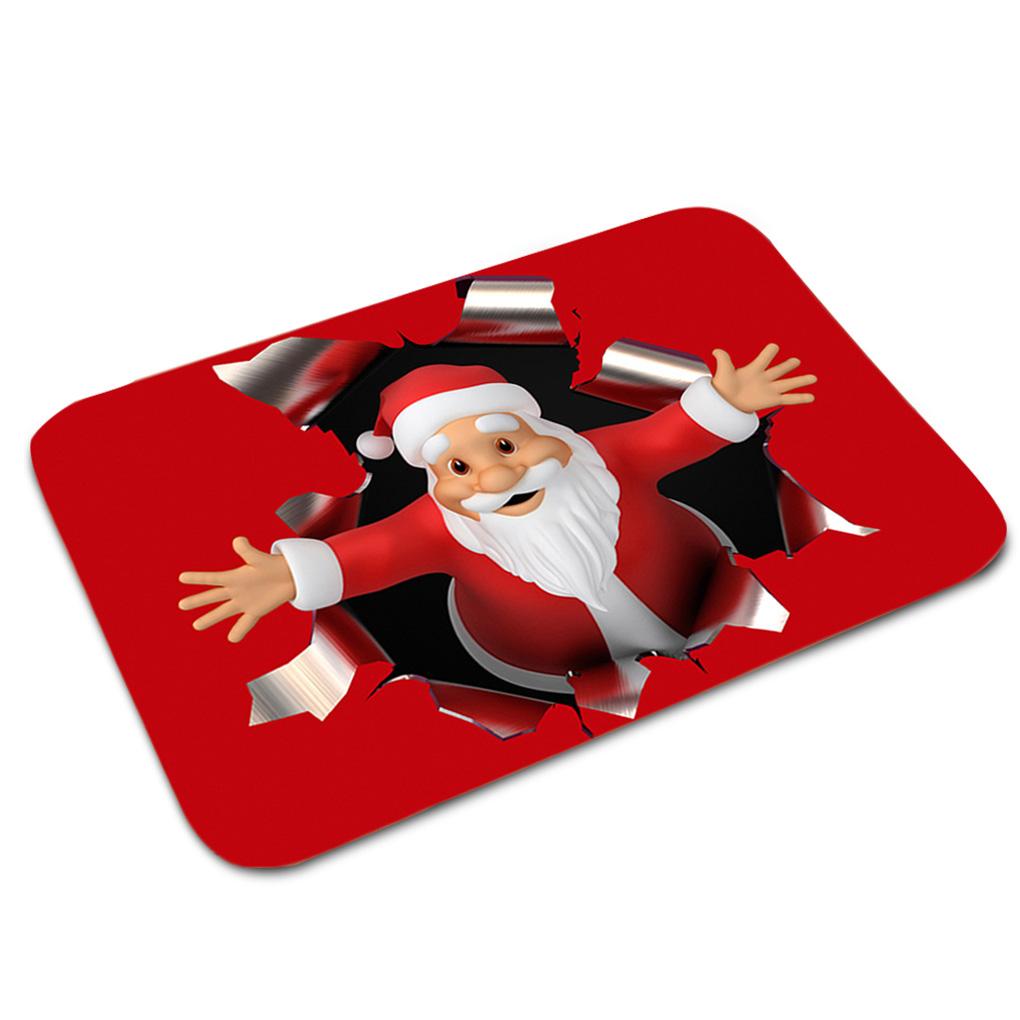 

Рождественский коврик для душа в ванной с принтом Санта-Клауса, впитывающий коврик для унитаза, не предназначенный для купания, домашний декор