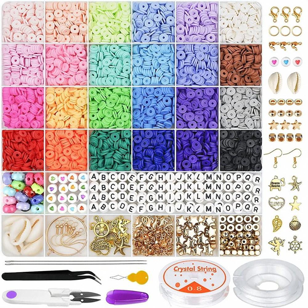 Polymer Clay Bead DIY Bracelet Kit - Beading Materials & Accessories Set