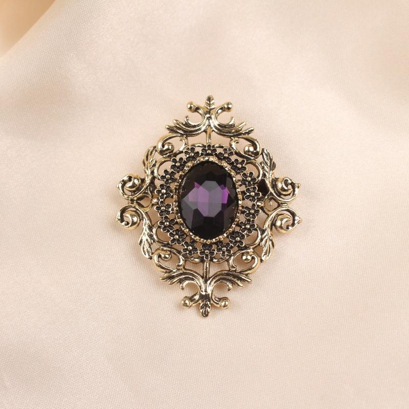 

Брошь из настоящего золота с гальваническим покрытием и стразами, женская булавка для корсажа в стиле ретро, модные аксессуары для индивидуальности