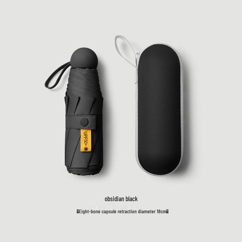 Compact UV Protective Mini Umbrella with Black Coating