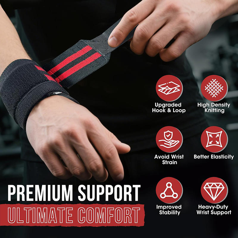 1PC Stripe Elastic Compression Sports Wristband Sweatband Adjustable Breathable Support Wrap for Gym Workout Tennis Weightlifting