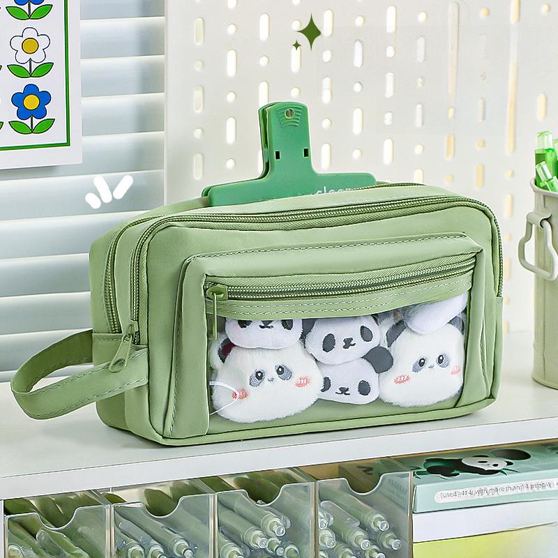 2024 Large Capacity Transparent Pencil Case for Girls: Perfect for Elementary and Junior High Students