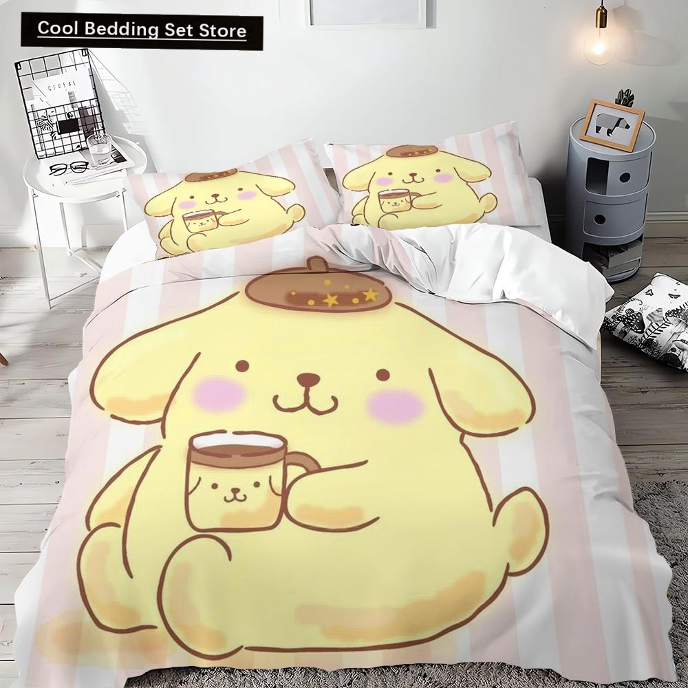 Duvet Cover Pompompurin Bedding Set Pillowcase Quilt Cover Bedding Set Children's Gift 2pcs/3pcs Full Size Single Double