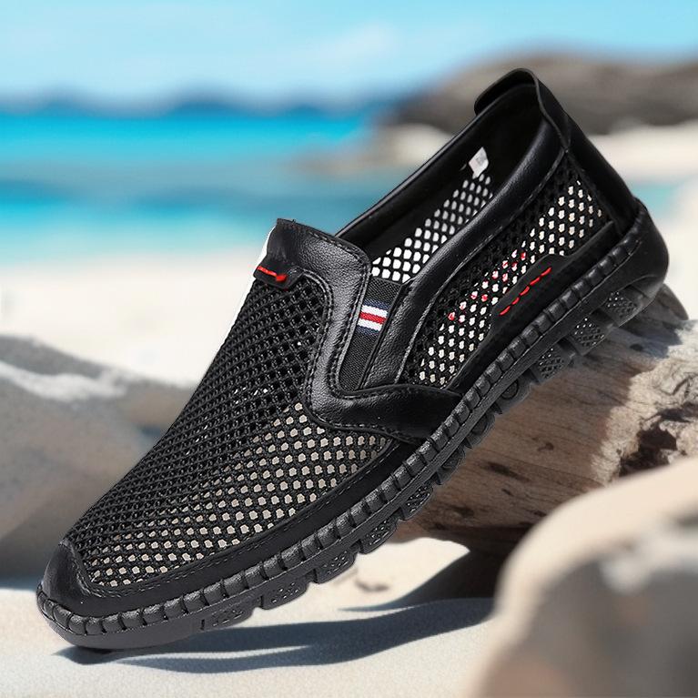 

Летние новые сетчатые мужские туфли повседневные дышащие мягкие подошвы старые пекинские тканевые туфли удобные сандалии для пап среднего и пожилого возраста большого размера 38