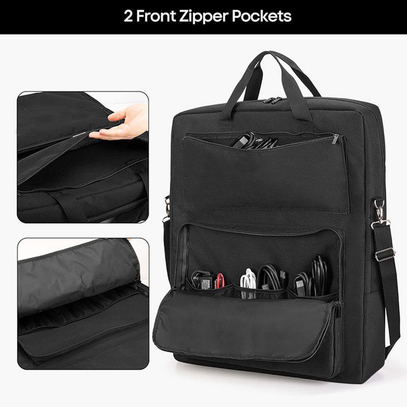 Solar Panel Storage Bag Double-Layer Solar Panel Travel Bag Portable Waterproof Padded Nylon Organizer With Multi Pockets &