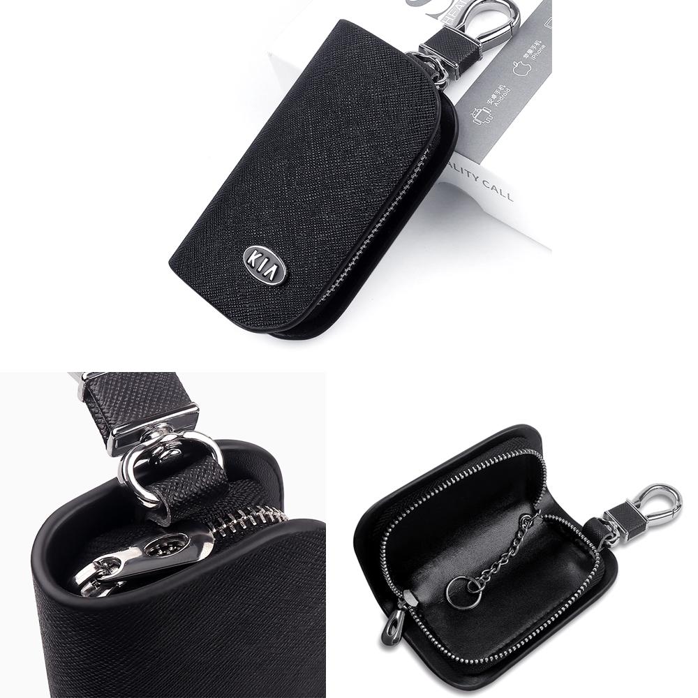Leather Car Styling Key Holder Keychain Storage Bag Auto Accessories For Kia Sportage Rio Cerato Sorento K8 Ceed K3 Soul Picanto lfgv60