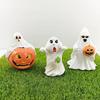 European & American Halloween Ghost & Pumpkin Couple Resin Decorations – Cute Festival Gifts for Living Room
