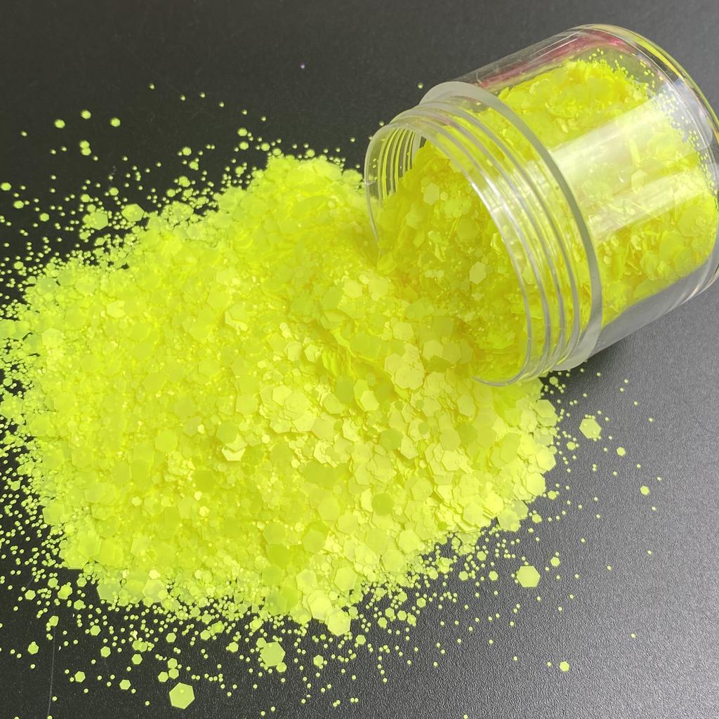 12 Colors Neon Chunky Glitter Hexagonal Body Makeup Nail Art Crafts Glitter in Bulk
