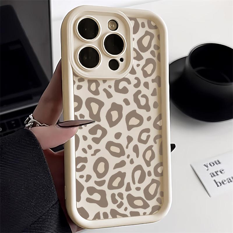 INS Leopard Print Phone Case For iPhone 13 Case iPhone 11 15 14 12 17 16 Pro Max 16E XR XS X 7 8 SE Matte Silicone Soft Cover