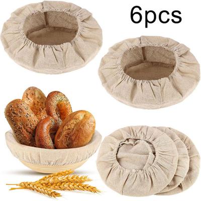 6Pcs Dough Proofing Basket Bread Fermentable Wicker Liner Cloth Cotton Cover
