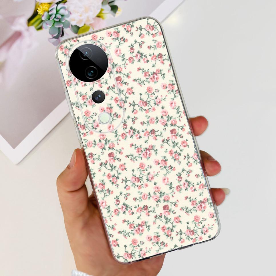 Flower Butterfly Women Fashion Back Cover For Vivo S19 Pro 5G V2362A Phone Funda Transparent Soft TPU Slim Silicone Bumper Etui