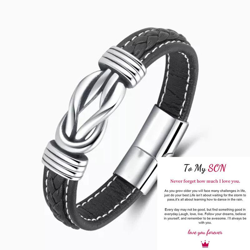 Commuter bracelet men's bracelet leather bracelet alloy magnetic twist punk bracelet