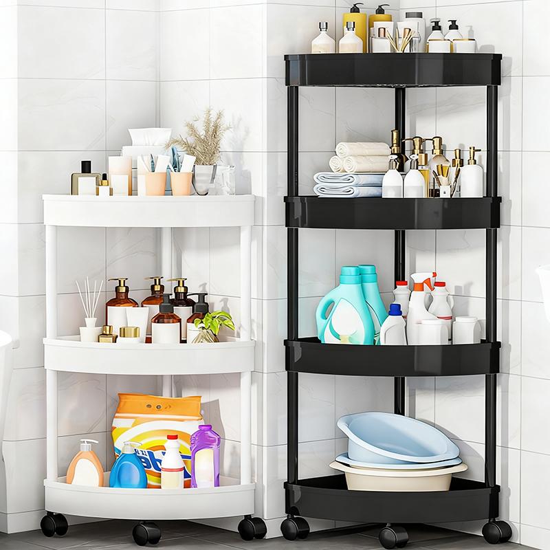 3/4/5 Layers Large Capacity Storage Rack with Wheels Movable Snacks Rack Trolley Holders Cart Shelf Kitchen Bathroom Organizer
