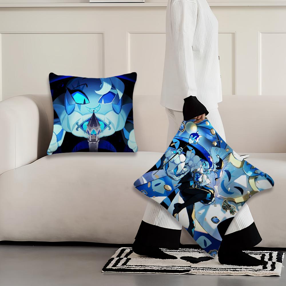 C-Cookie Run K-Kingdom Shadow Milk Cookie Cushion Cover Living Room Headboard Office Bedroom Cushion Sofa Nap Time Pillow Case