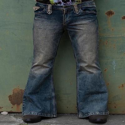 Jeans retrò a vita alta da uomo a zampa di elefante - Stile europeo e americano per autunno/inverno