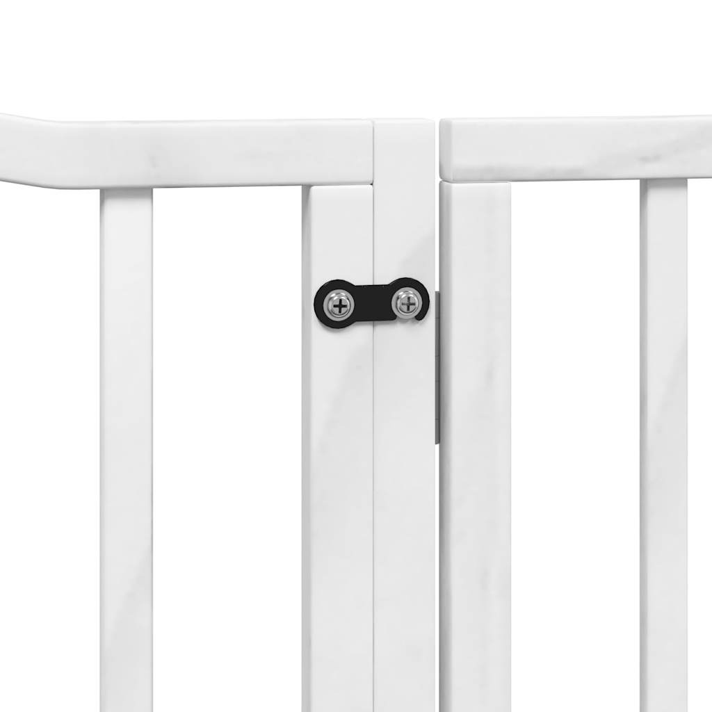 Vidaxl Foldable Dog Gate, With Door, 4 Panels, White, 320 Cm