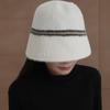 Women's Angora Bucket Hat with Contrast Line Winter Hat