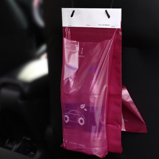 50 Stück selbstklebende Auto-Müllbeutel, Einweg, wasserdicht, PE, tragbar, großes Fassungsvermögen, auslaufsicher, robuster Müllbeutel, Autozubehör