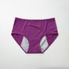 Plus Size Women's Summer Solid Color Mesh Breathable Pre  and Post Period Leak Proof Mid  High Waist Briefs