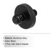uxcell Microphone Stand Adapter, 1/4" Female to M5 Female Double-Sided Camera Screw, Aluminum Alloy, for Microphone Stand Mount, Black