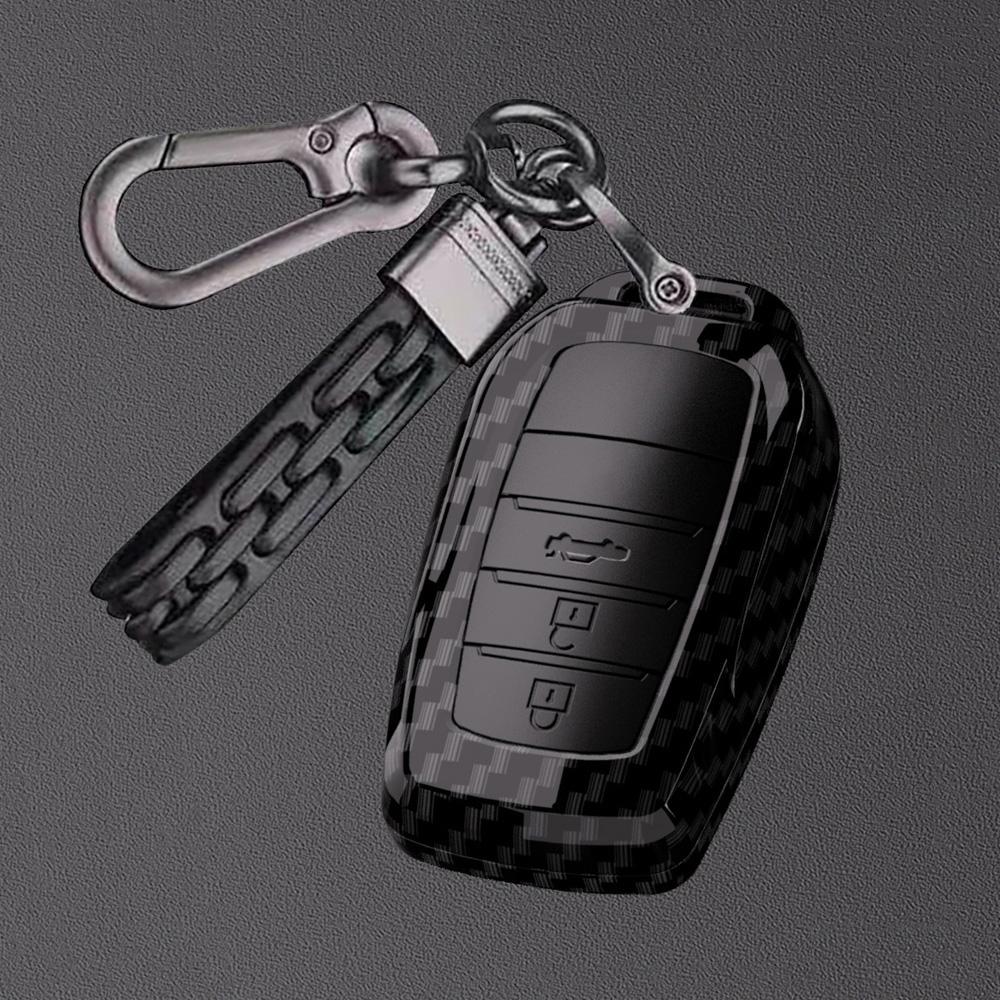 2/3/4/5 Button Carbon Car Key Case Cover For Toyota Rav4 Harrier Hilux Fortuner Land Cruiser Crown Highland Prado Yaris Cross Ay