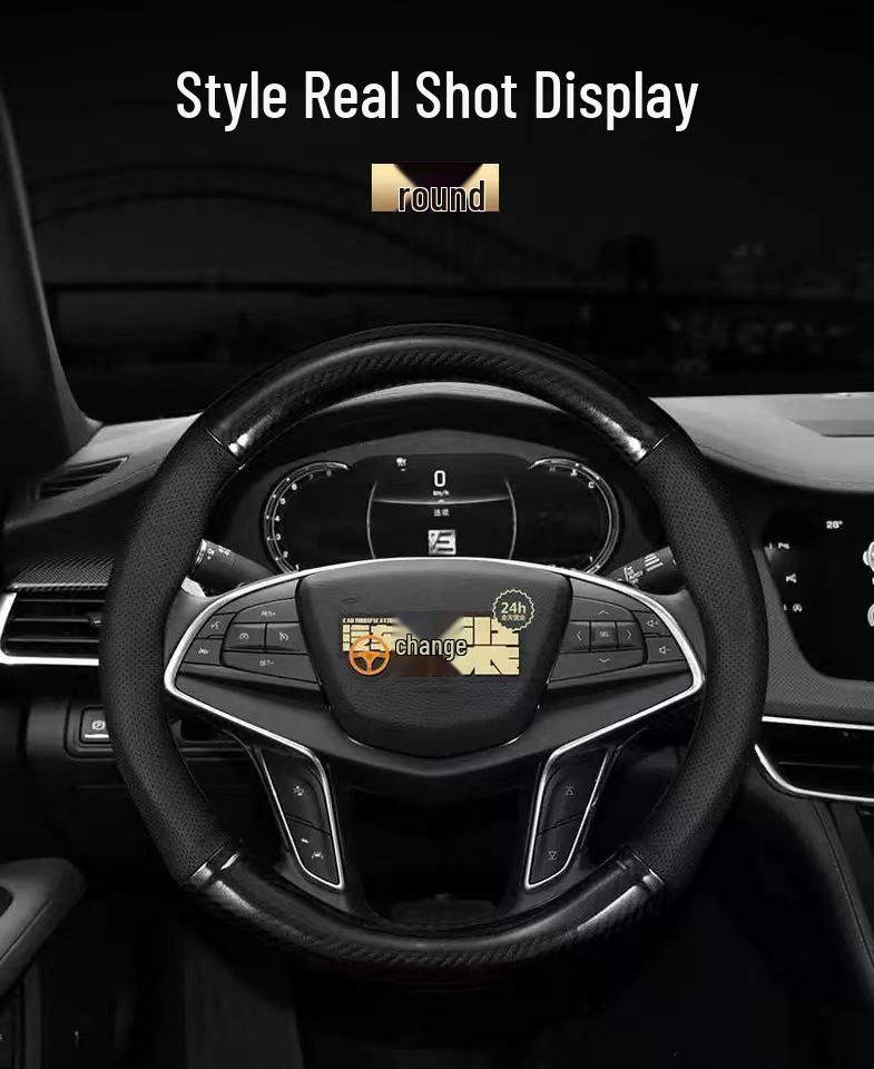 Ford Steering Wheel Cover: Genuine Leather for Edge, Edge-S, Focus, EcoSport, Taurus, Escape, Mondeo - All-Season Use