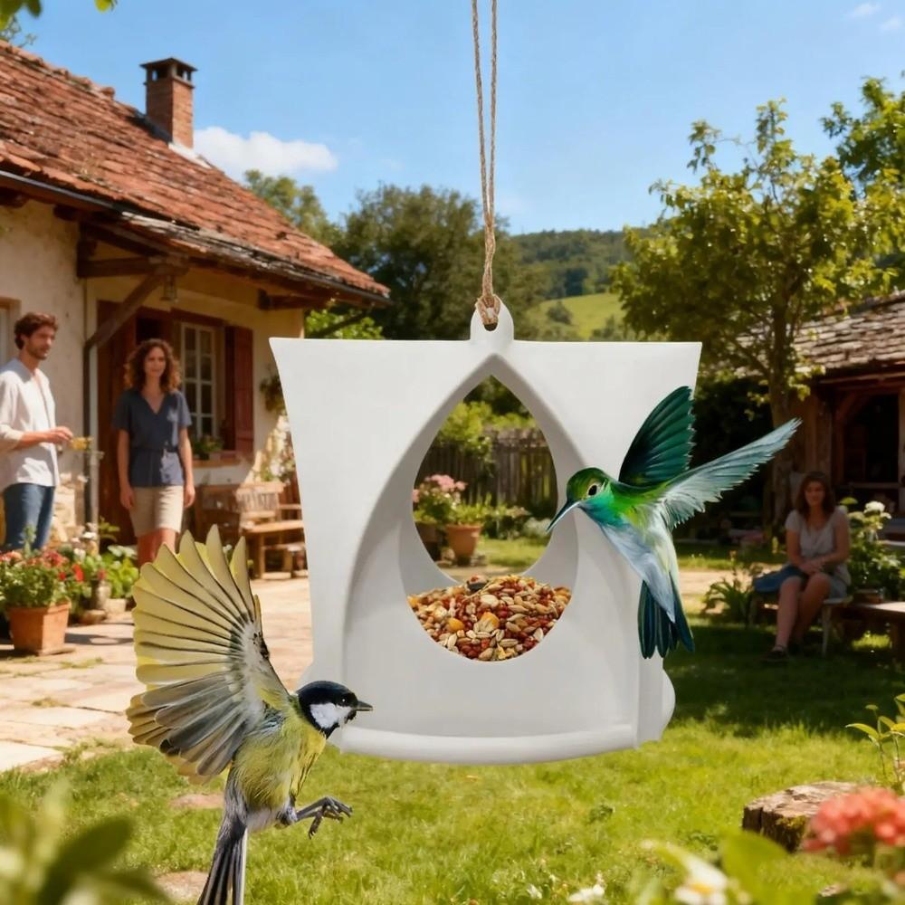 Cottage Style Hanging Bird Feeder Weatherproof Food Dispenser Bird Feeder Station  Garden