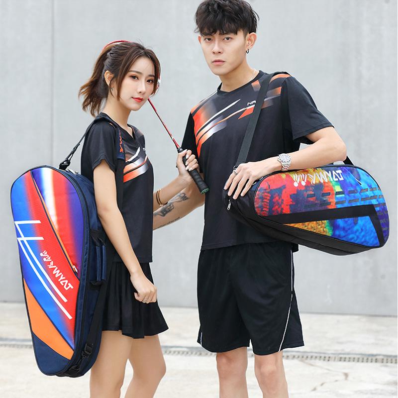 2022 Dual-Shoulder Badminton/Tennis Backpack for Men & Women - Holds 3 Rackets, Large Capacity, Thick Handbag