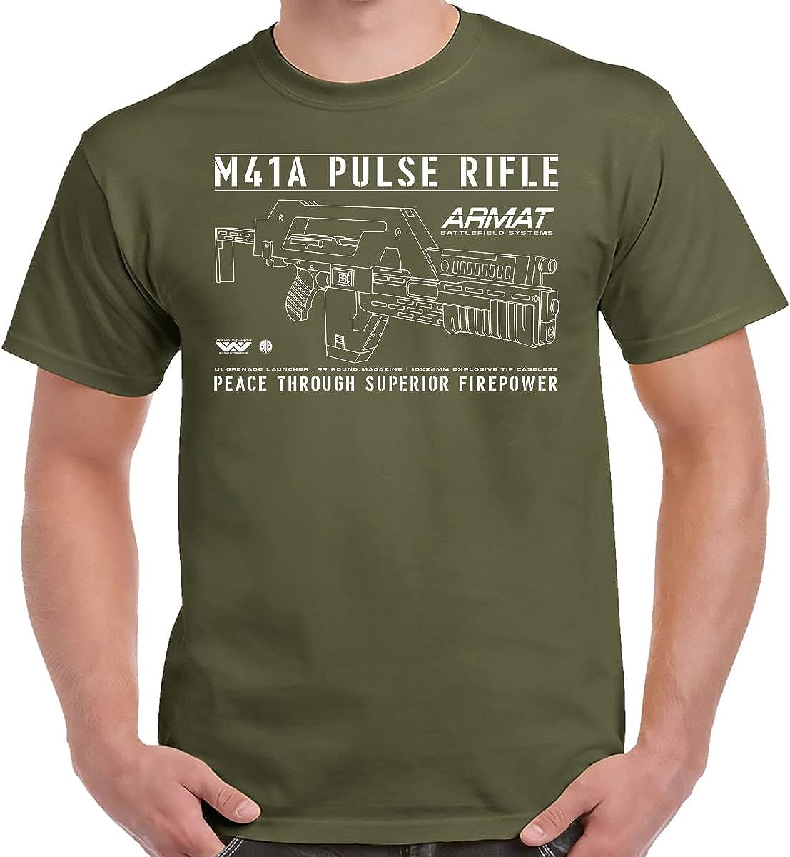 

Armat Systems M41A Pulse Rifle Adult T-Shirt 100% Cotton O-Neck Summer Short Sleeve Casual Mens T-shirt Size S-3XL 4XL
