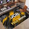Tappeto Personalizzato Stampa Motivo JCB Nome Testo Morbido Antiscivolo Tappeto per Pavimento per Decorazione Interna della Casa