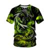 Men's T-shirt with Divine Animal Pattern 3D Digital Printing Round Neck Short Sleeved Fashionable Top