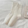 Female Spring and Autumn All Match Pure Color Boneless In The Tube Pile Pile Cotton Socks