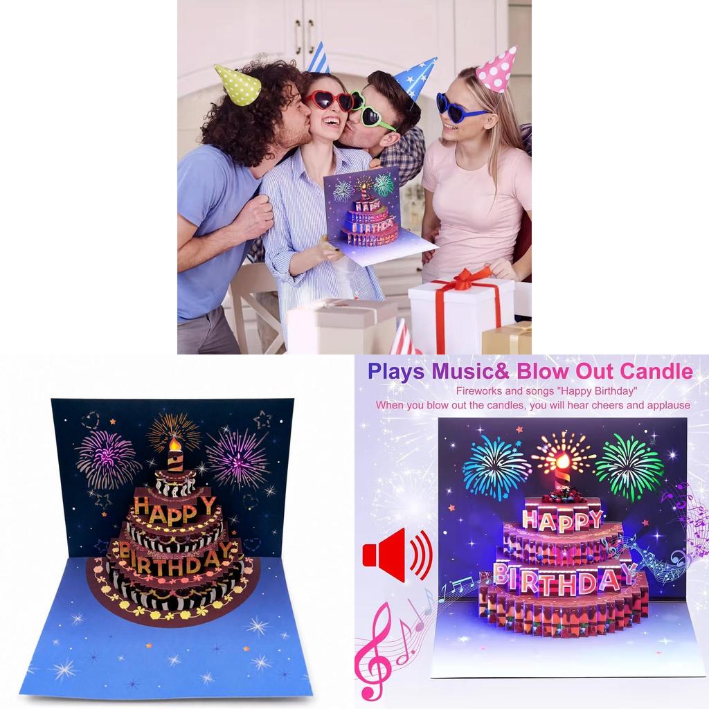 Greeting Cards 3d Lightup Birthday Card With Music And Fireworks For Celebrations