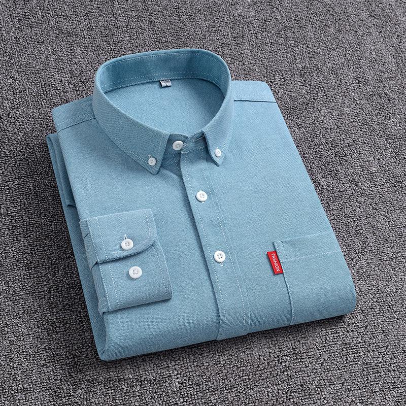 Men's Long Sleeve Business Casual Oxford Shirt