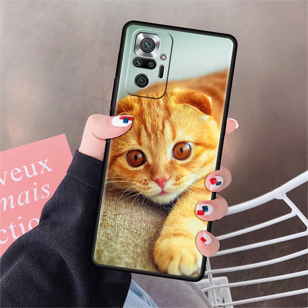 Pouzdro pro Xiaomi Redmi Note 10 9 11 Pro Měkké pouzdro na telefon 10S 9S K40 8 9A 9C 9T 7 10C 8T Silikonový kryt Roztomilé zvíře Kočka Skořápka Sac