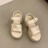 TUINANLE Sandalias de Tacón de Plataforma Gruesa para Mujer Verano Cuña con Hebilla Casual Cómodas de Color Sólido Sandalias de Playa