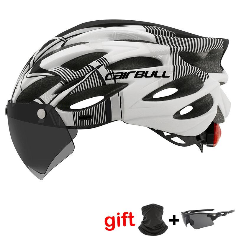 

Cycling Helmet Light Road Mtb Mountain Bike Bicycle Led Helmet 54-62cm for Men Women Visored Bicycle Helmet Casco Accesorios чорний білий колір