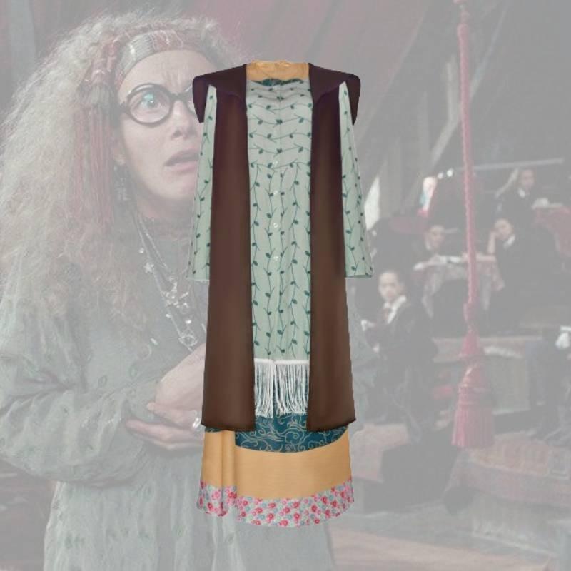 Potter Sybill Trelawney Cosplay Kostüm für Halloween Schullehrer