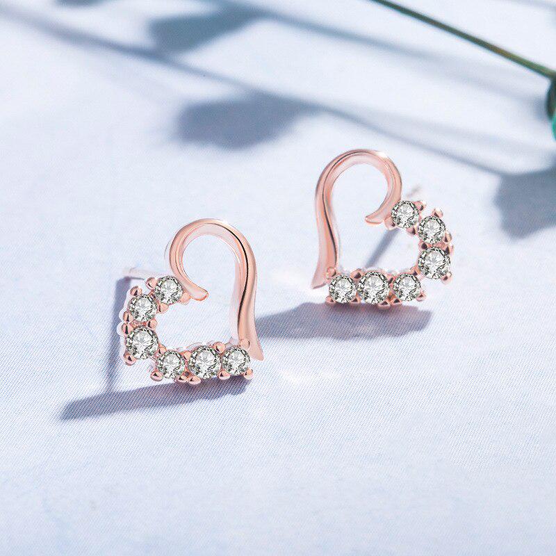 

Серебристые серьги Lindon в форме сердца для женщин, модные изящные украшения, женский аксессуар, милые подарки, цвет розового золота для свиданий