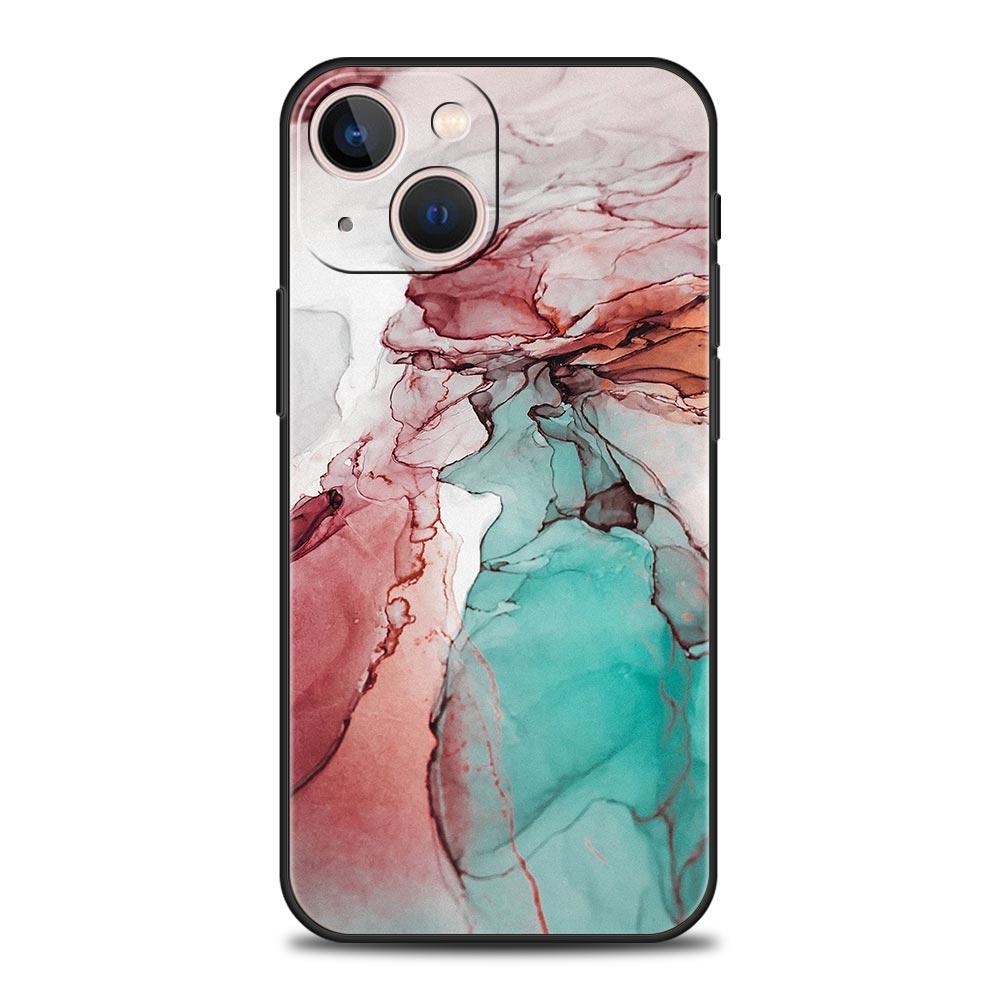 Vintage Marble Phone Case Cover for iPhone 17 16 15 14 13 12 Pro Max 11 Pro Max 17 AIR Plus Shockproof Soft TPU Shell Fundas Bag