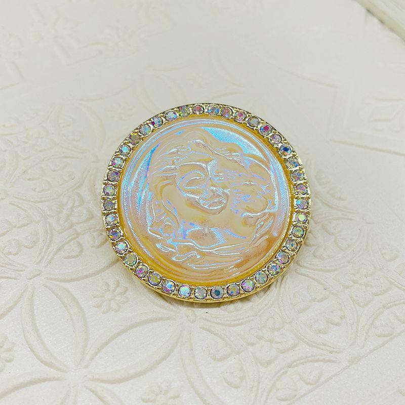 

Барокко Средневековый Блестящий Ослепительный Портретный Рельеф Круглые Хрустальные Броши Для Женщин Леди Изысканные Винтажные Значки для Банкетного Платья