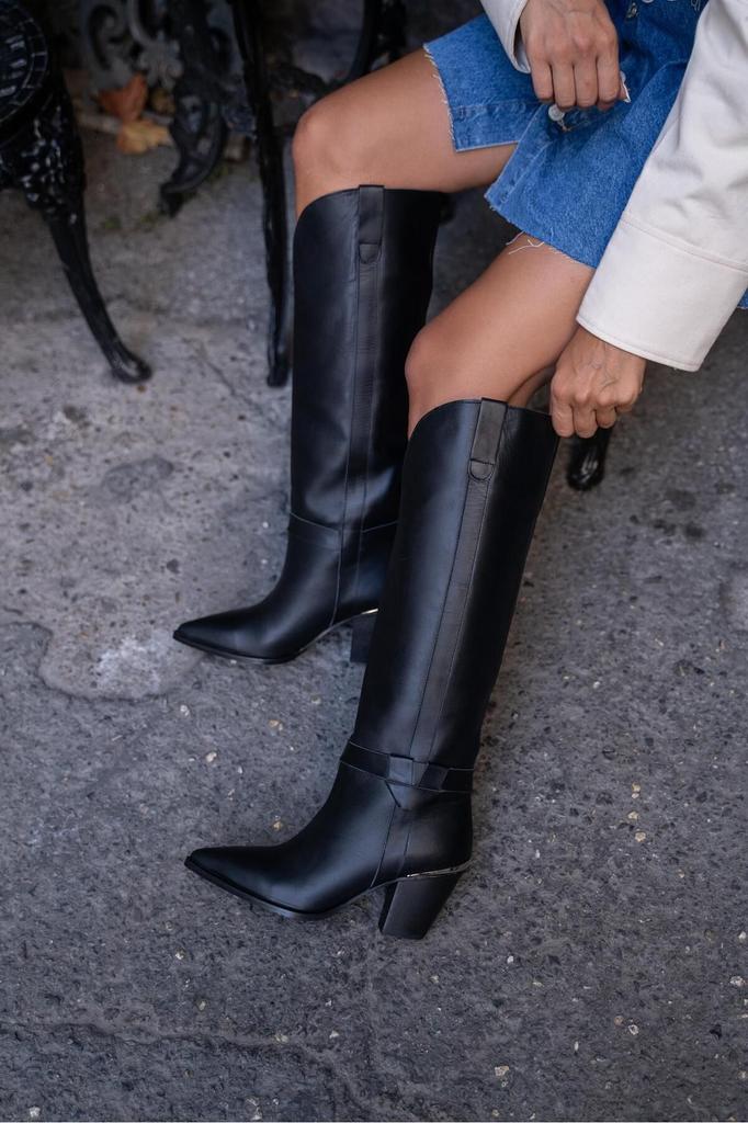 Women Modern Stylish Fashion Boots Boots Genuine Leather Yonna Black Genuine Leather Boots