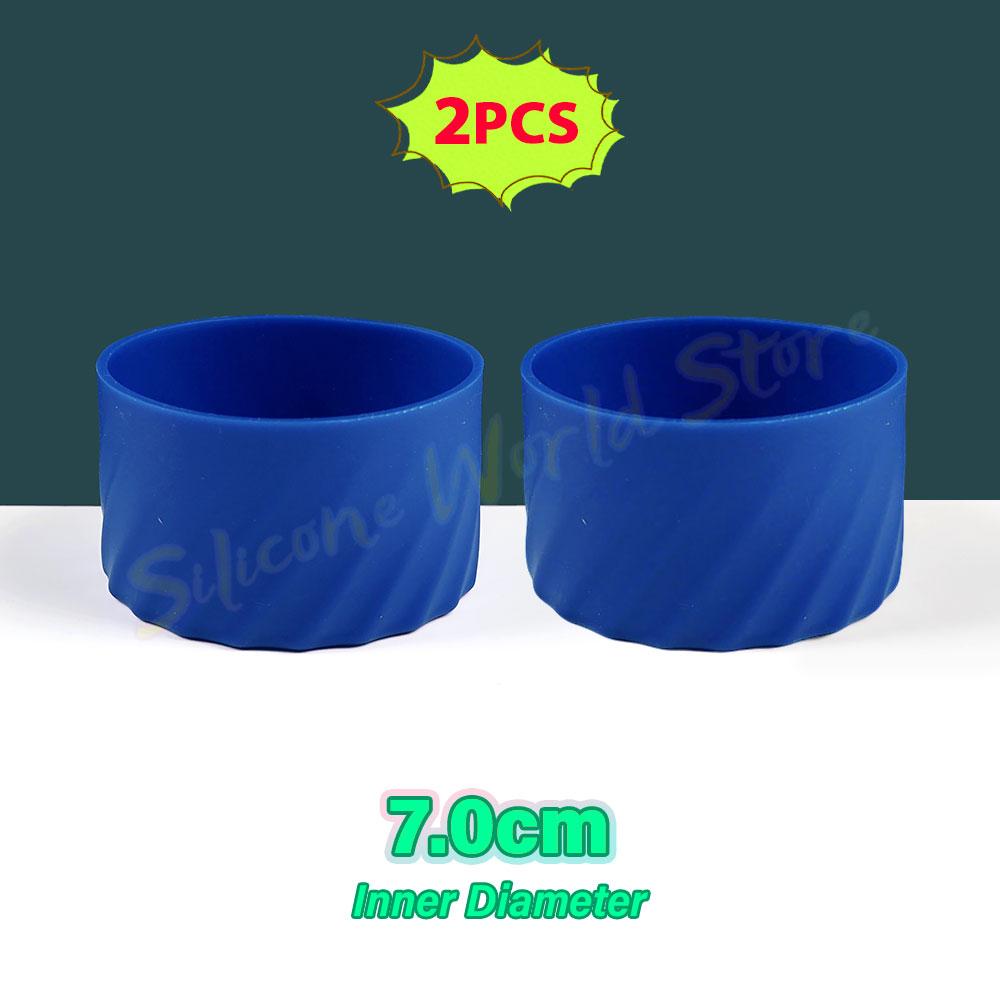 SW 2PCS 7.0CM Water Cup Silicone Boots Thermos Protective Cover Silica Gel Bottom Sleeve Anti-Slip Scratch-resistant for Stanley