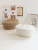 Panier de rangement de bureau tissé à la main avec couvercle Organisateur pour télécommande Cosmétiques Articles divers Boîte