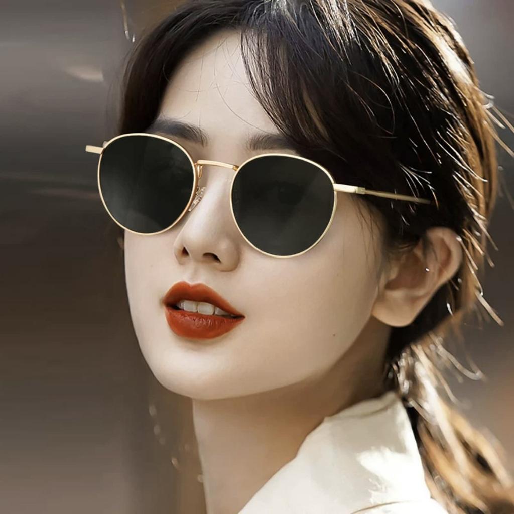 Sunglasses Women'S Trendy Retro Sunglasses Street Shooting Round Frame Glasses