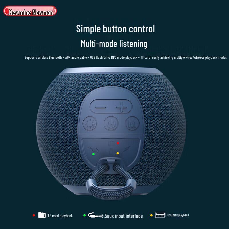 Newmine BT85 Portable Bluetooth Speaker with Colorful Display CN Plug (adapter Included)